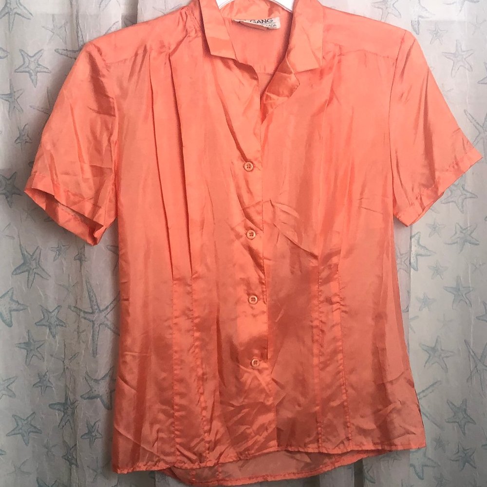 Vintage Silk Blouse Le Gang Montreal Canada size S